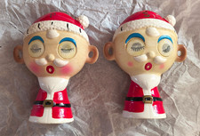 Capri Creations Christmas Santa Head Ceramic Salt & Pepper Shakers Set, 2pc picture