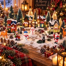 3. PCS Christmas Village Sets, Lighted Christmas Village Houses & Figurines Acce picture