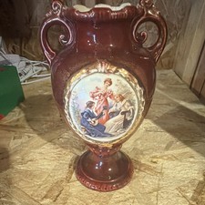 Antique European Vase Love Scene Hand Painted picture