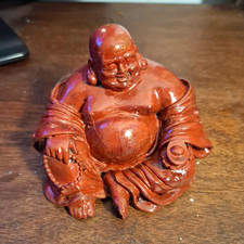 Small Brown Laughing Buddha Buddhist Figurine Statue for Buddhism Decor picture