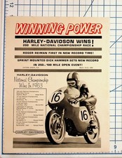 1964 Harley-Davidson Motorcycle Racing Daytona Beach Ad Flyer Ephemera picture