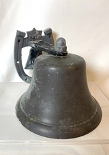 VTG  BEVIN Patio 6” Garden Farm Cast Iron Dinner Bell W’Horseshoe Mount Bracket picture