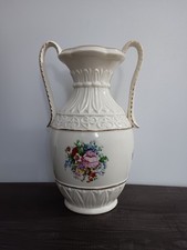 Vintage Royal Copley Floral Print Hand Painted Vase Mid-Century American Pottery picture