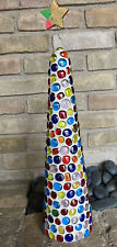 Neiman Marcus Vintage Mosaic Tabletop Colorful Christmas Tree 19” picture