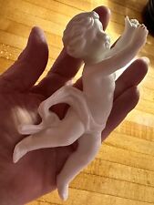 Vintage White Bisque Christmas Baby Ornament Japan Clip on 5 1/2