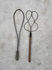 Vintage Wire Rug Beater Wood Handle Heart Shaped Rustic Farm Country Decor picture