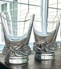 Daum Mid-20th Century French Crystal Tumblers in 