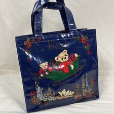 VTG Harrods Knightsbridge Christmas Shopping Tote Bag Teddy Bears 9x10