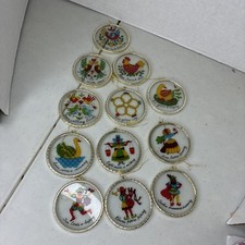 Vintage Trim A Tree Twelve Days of Christmas Ornament Set 12pc picture