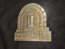 Antique Obsolete United States Federal Prison - Service Cap Badge NY USA picture