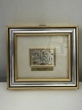 Vintage Roma Sparita Via Giulia Silver 925 Gold Leaf Italian Framed Art picture