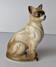 Vintage Ceramic Siamese Cat Figurine Cream Brown 3
