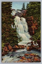 Santa Fe NM Falls Upper Pecos River Drive Las Vegas NV Waterfall Postcard Vtg D4 picture