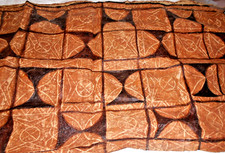 VINTAGE TAPAS CLOTH HANDMADE FROM TREE BARK SOLOMON ISLANDS 42 X 32 INCH picture
