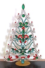 XL Czech Rhinestone Xmas Tree Table Decoration 19 cm / 7.5 in -  picture