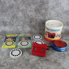 Vintage View Master Disney Gift Pak Canister Viewer Reels Storage Case Lot picture