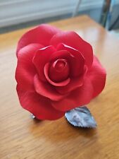 BOEHM Porcelain American Pride Rose Red Petals Bronze Leaves USA  picture