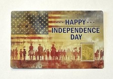 Happy Independence Day 1/1000 oz .999 Fine Gold Mini Bar Card 4th July picture