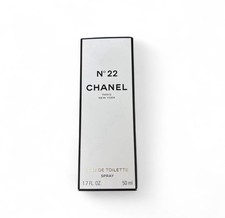 VINTAGE 1990s Chanel No. 22 Perfume with White and Gold Case 50ml EDT RARE picture