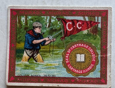 Vintage Murad Cigarette Card College Series T51 Carthage College fishing scene picture
