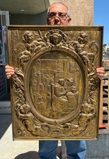 Large Antique BELGIAN COPPER WALL HANGING ~ Incised “Made In Belgium” (Antwerp) picture