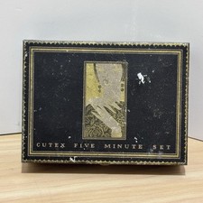 VTG Cutex Five Minute Set Advertising Tin Litho Box Manicure Art Deco Metal picture