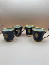 Pickard Palace Set of 4 Cobalt Blue Gold Great Seal of the United States Cups picture