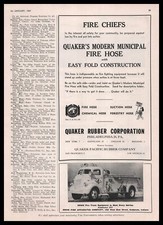 1947 Quaker Modern Municipal Easy Fold Fire Hose Philadelphia Vintage Print Ad picture
