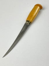 Vtg J Marttini Rapala Finland Fishing Fillet Knife w/ Leather Sheath 6in Blade C picture