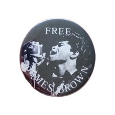 Vintage Rare FREE James Brown Protest Pinback Button Musician Political 2