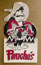 1950s Pancho's Mexican Restaurant Vintage Mexican Dining Die-Cut Menu Seattle WA picture