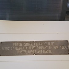 Illinois Central Series 37 Metal Railroad Plaque Guaranty Trust Co NY picture