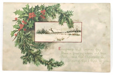 Gibson Art Co Christmas Postcard Antique 1910s Posted San Angelo Texas picture