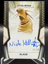 2025 Topps Star Wars Masterwork Klaud A-NK Nick Kellington Auto Canvass /25 picture