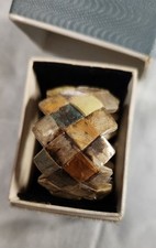 Rare WWII trench art napkin ring (c. 1943–45)  woven with butterfly wing pieces picture