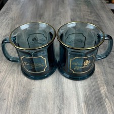 Vintage Elvis Presley Mug Teal Glass Cup Love Me Tender Culver USA 22K Gold picture