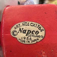 Vintage 1956 Christmas Ceramic Angel Noel Candle Holder   Letter N By Napco. picture
