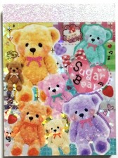 Q-lia Sugar Bear Mini Memo Pad 70 Kawaii Animal Character Kid Gift MADE IN JAPAN picture