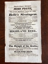 Georgian Playbill Flyer Theatre Royal Liverpool Belles Stratagem picture