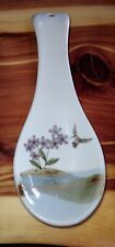 Vintage Otagiri ceramic spoon rest hummingbird flowers made in Japan picture