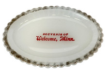 WELCOME MN MINNESOTA Depression Glass Souvenir TRINKET DISH PLATE picture
