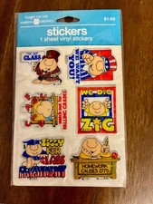 Vintage 1982 Ziggy Vinyl Stickers Sheet American Greetings Sealed picture