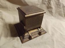 Antique Art Deco Cast Brass Cigarette Dispenser Box Unsigned picture