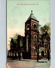 The Romanesque- Style Post-Office 1908 Canton Ohio Vintage Postcard TP13-5 picture