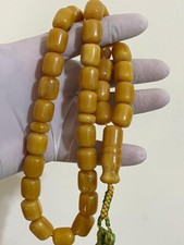 Natural Old German Sandalus Cherry Amber Bakelite 33 سبحة مسكي الماني حر قديم picture