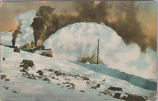 Bucking Snow Rotary Snowplow Moffat Road Rollins Pass Colorado CO 1912 Postcard picture
