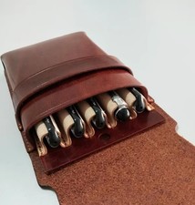 Vegetable‑Tanned Full‑Grain Leather Pull‑Out Pen Box Holds 6 Fountain Pens picture