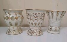 Formalities by Baum Bros Collectibles Ivory & Pearl Porcelain Set Of 3 Votives picture