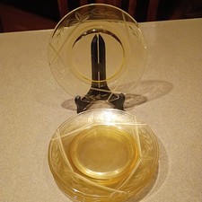 Set of 7  Yellow Depression Glass 8