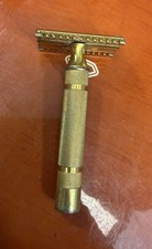 Antique 1930s Gillette Safety Razor Gold Tone Fat Handle Comb Reissue Pat #17567 picture